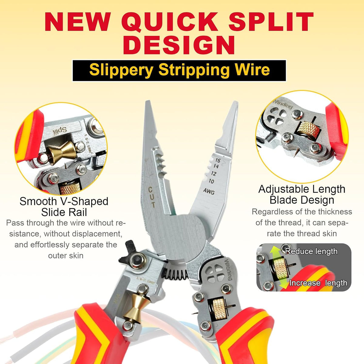 Multi Wire Stripper Tool - Wire Stripper, Voltage Tester Pliers, Hot Wire Judgment AC DC, Wire Twister, Wire Cutter