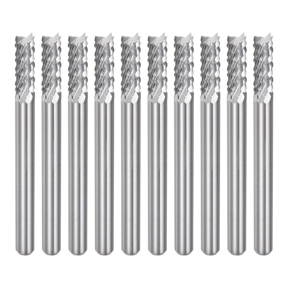 uxcell 10Pcs 3.175mm Carbide End Mill Engraving Milling Cutter CNC Router Bit for PCB Machine, 1/8" Shank