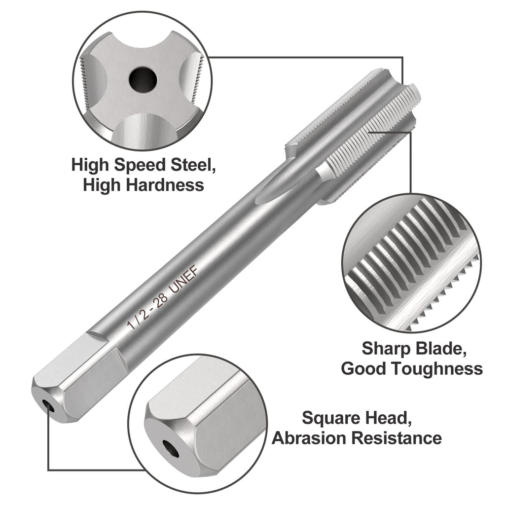 S-Union 1/2"-28 UNEF Tap and Die Set,Right Hand 1/2 x 28 HSS 22LR 223 5.56 9mm,1/2"-28 Machine Thread Tap Die Set
