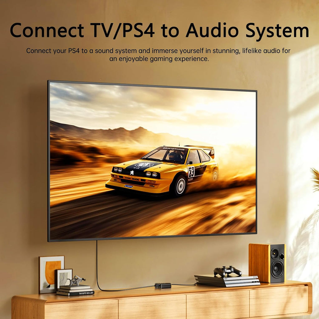 Analog to Digital Audio Converter, RCA to Optical Converter RCA/3.5mm to Toslink and Coaxial Adapter for PS5 PS4 HDTV