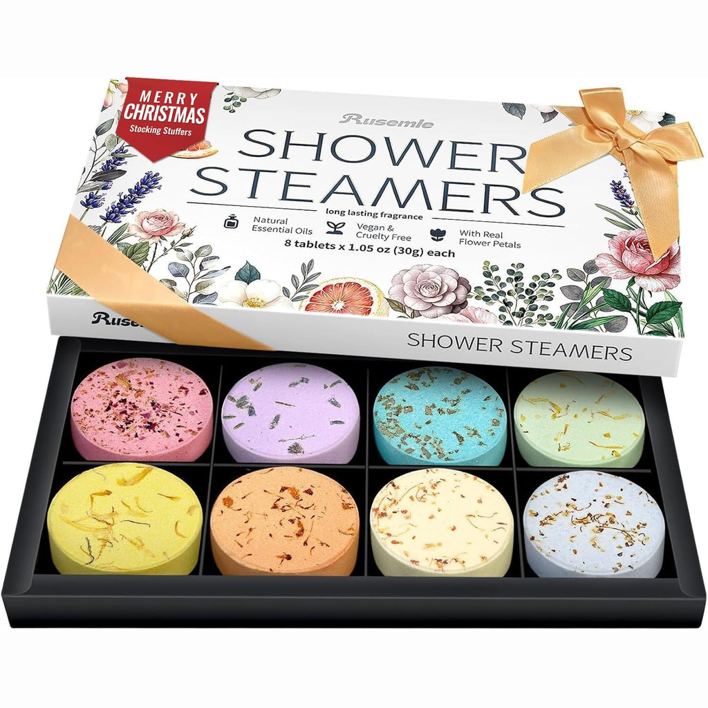 Shower Steamers Aromatherapy Birthday Gifts for Women - 8 Pack Shower Bombs Gift Set, Self Care Home Spa, Boo Basket
