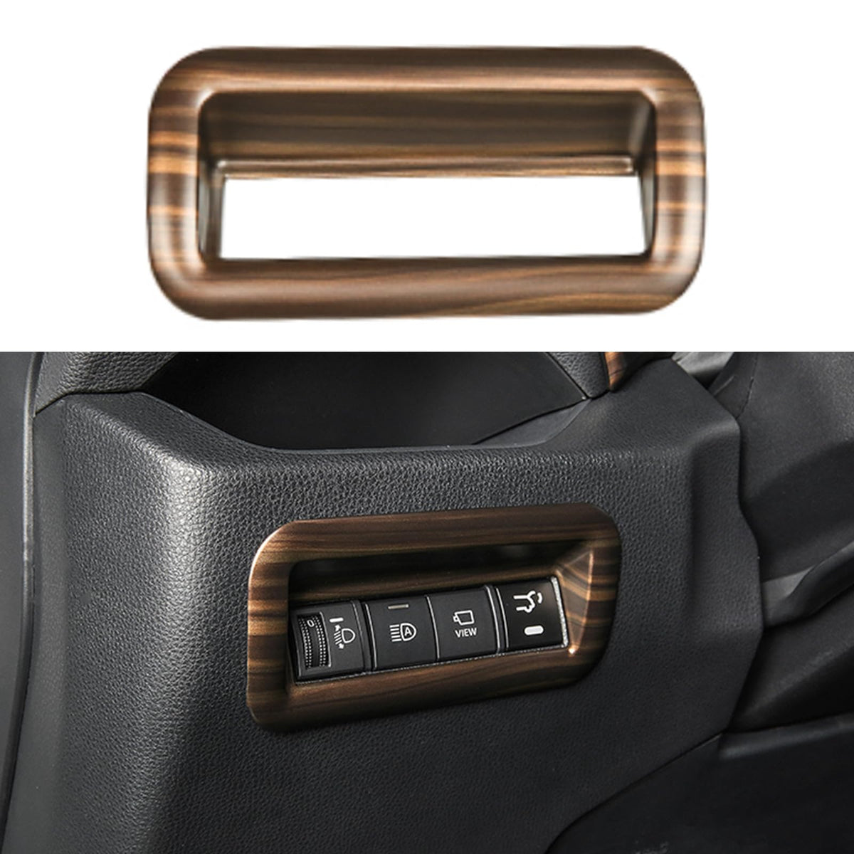 ushilife Headlight Switch Button Cover Trim Compatible with Toyota RAV4 2020-2025, Wood Grain Headlight Switch Adjustment Panel Cover Trim, Not Fit for Adventure Edition