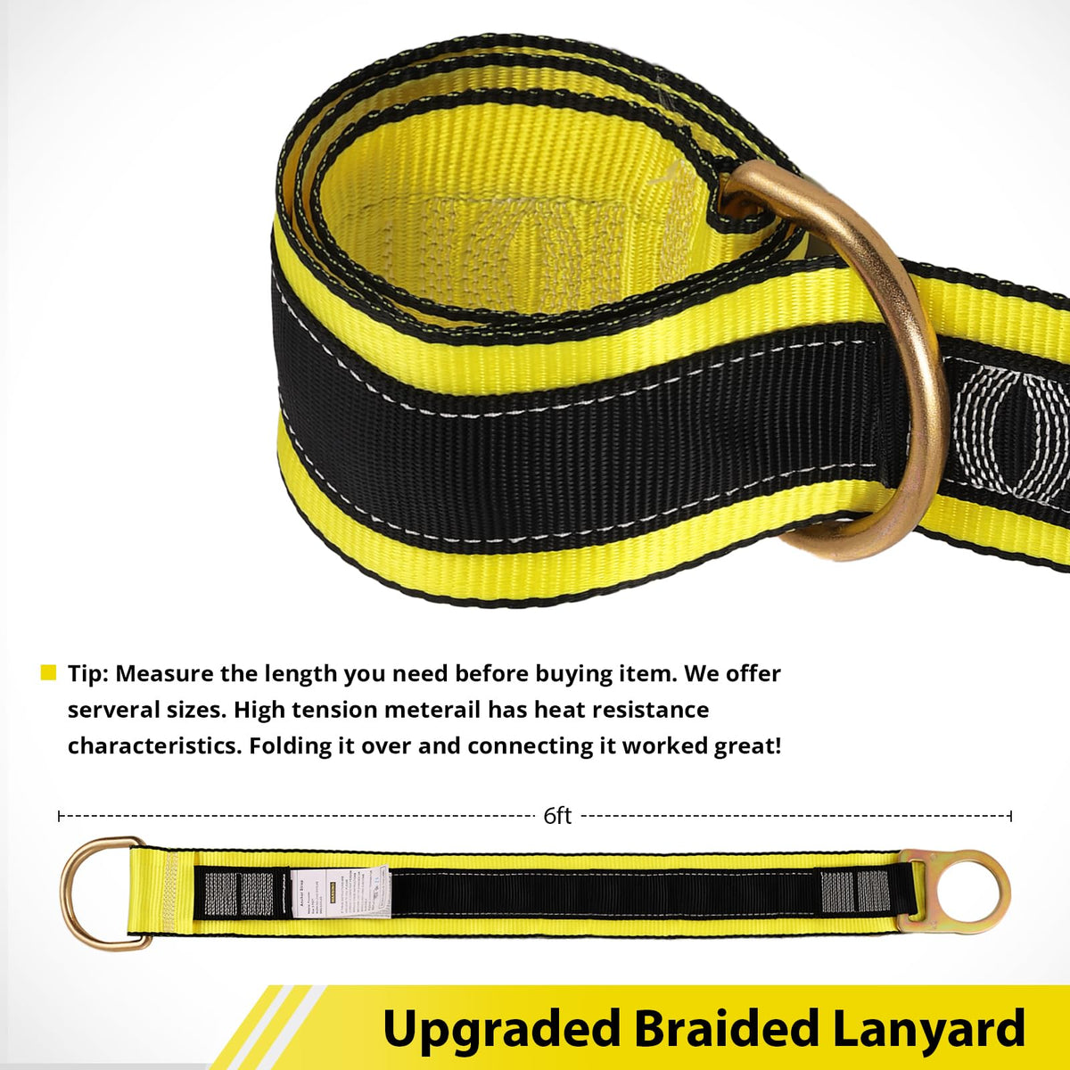 TRSMIMA Safety Strap Fall Protection - 3ft Cross Arm Strap Beam Strap