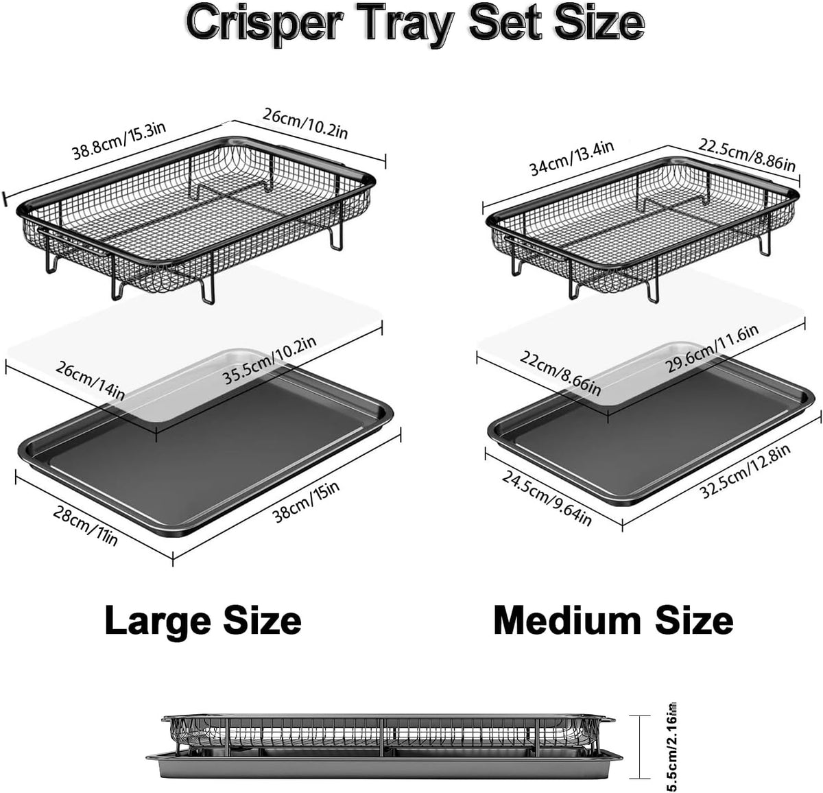 Air Fryer Basket for Oven, 2 Set Oven Air Fryer Basket and Tray For Cooking | with 60 Sheets Parchment Papers,THORSES