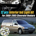12Pc Super White 6000k Car Interior LED Light Bulb Kit Pack Compatible for 2000-2005 Chevrolet Venture