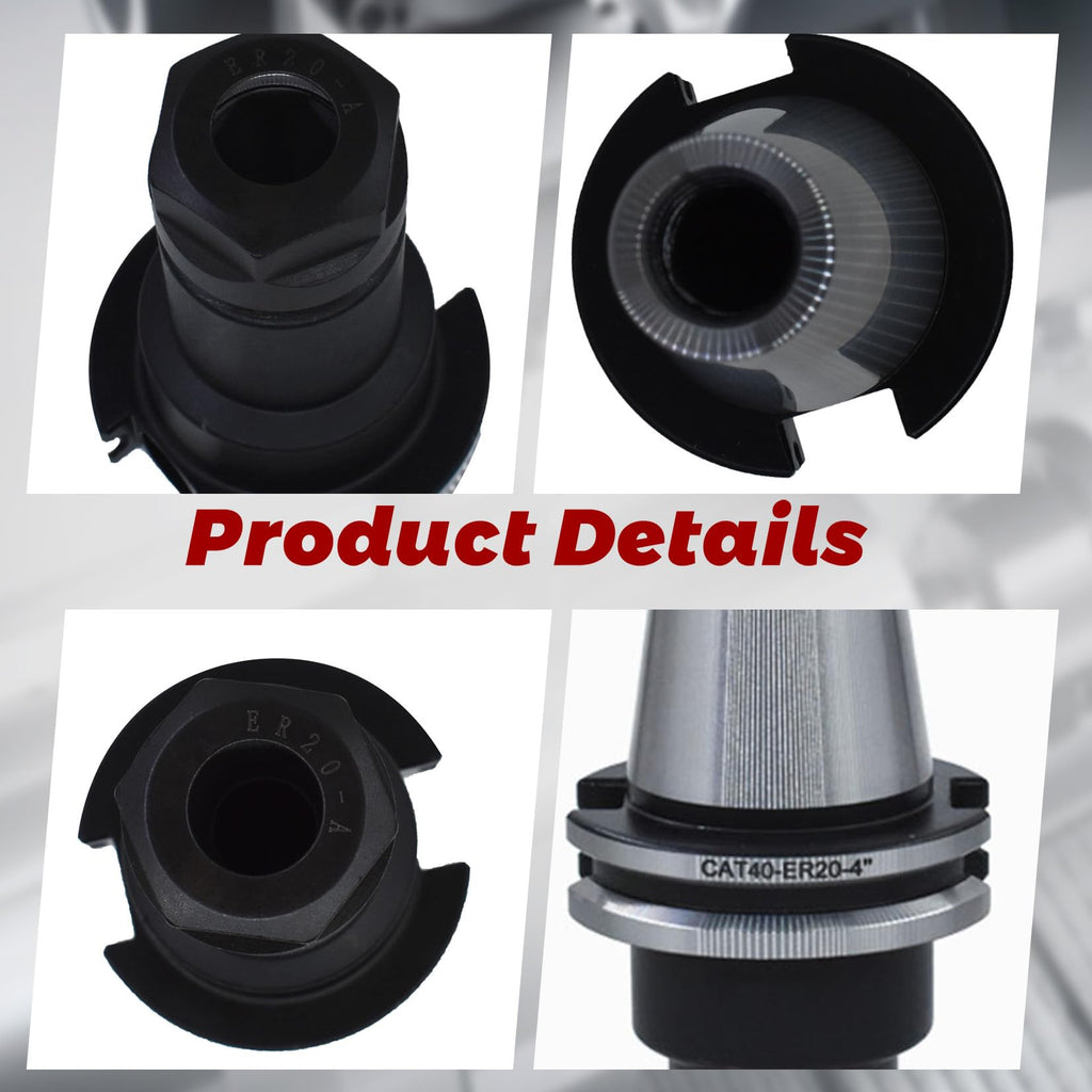 findmall 3Pcs CAT40 Tool Holder ER20 Collet Chuck Set Tool Post OXA
