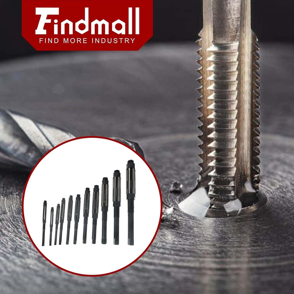 findmall 11Pcs Adjustable Reamers H4-H14 High Speed Steel Adjustable Hand Reamers 11.75mm-38mm, Metric