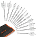 COMOWARE 13Pcs Spade Drill Bit Set-Paddle Flat, Hole Cutter, Carbon Steel