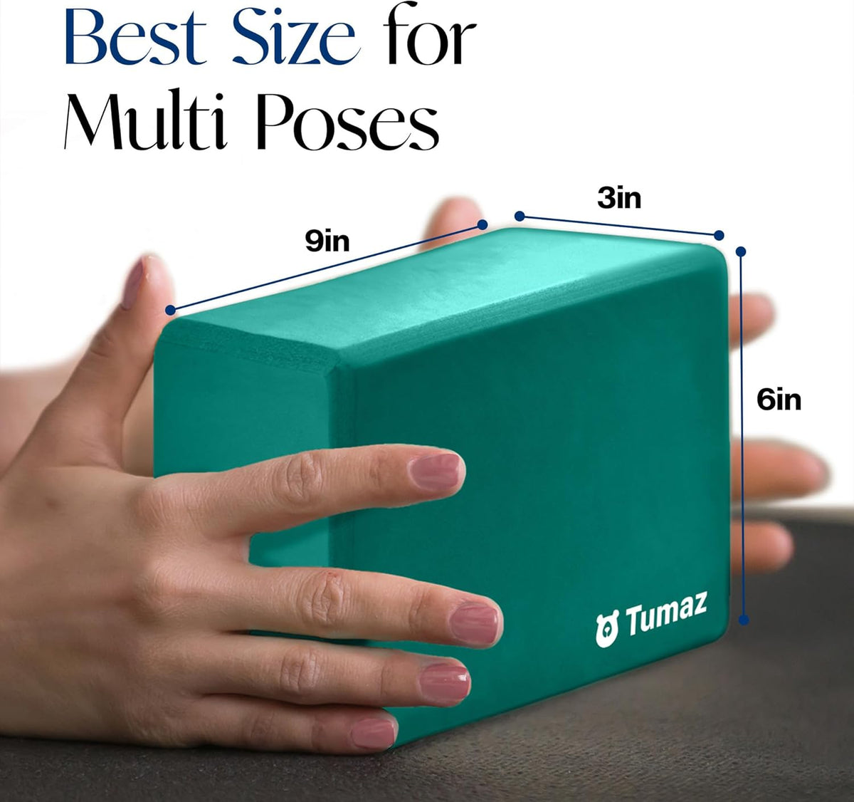 Non-Slip Yoga Blocks 2-Pack - High Density/Lightweight EVA Foam & Natural Cork for Stability, Premium Set with E-Book