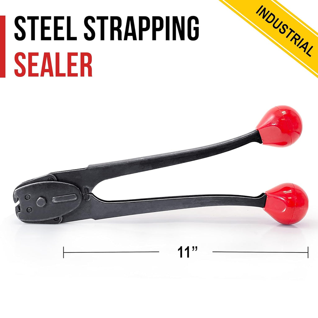 8NET Steel Strapping Sealer Fits 5/8" Strapping Coil Width, Handle Length 11" - Industrial - Strapping Banding Tool