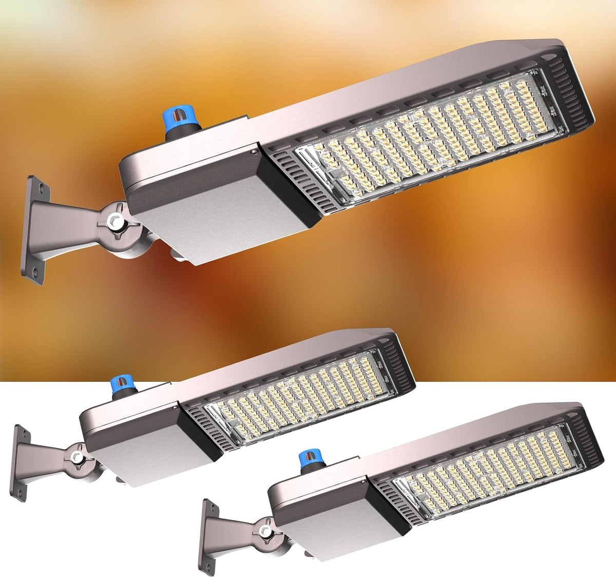 Lightdot Parking Lot Lights 400W, 2Pack ARM Mount LED Pole Lights Outdoor