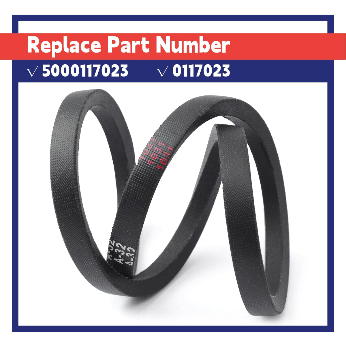 Dusledel 5000117023 Drive Belt Replacement for Wacker Neuson VP1340 VP1550 VP2050 Plate Compactor Part