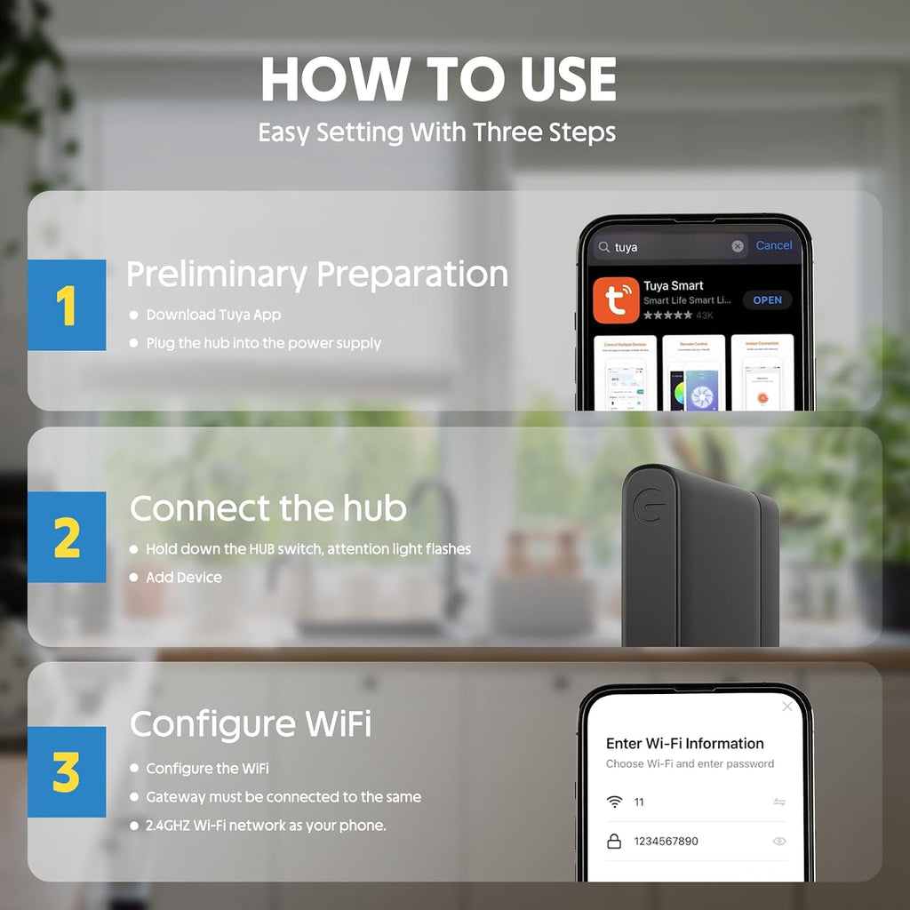 Smart Hub Compatible with Alexa/Google Home, Make Remote Control Blinds to Be Smart, Motorized Blinds Hub, Smart