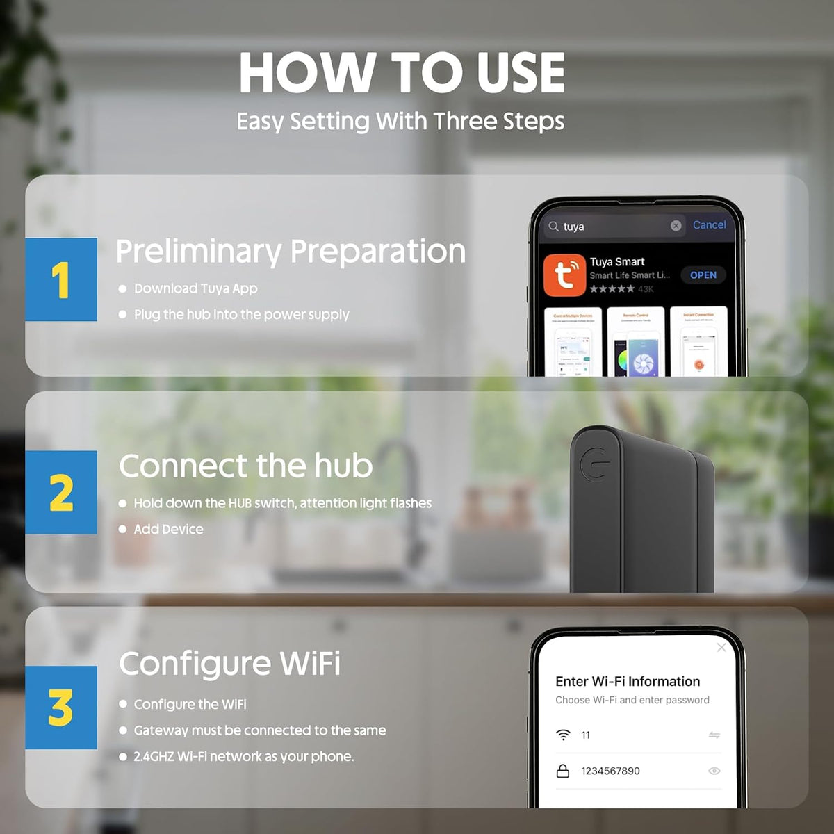 Smart Hub Compatible with Alexa/Google Home, Make Remote Control Blinds to Be Smart, Motorized Blinds Hub, Smart