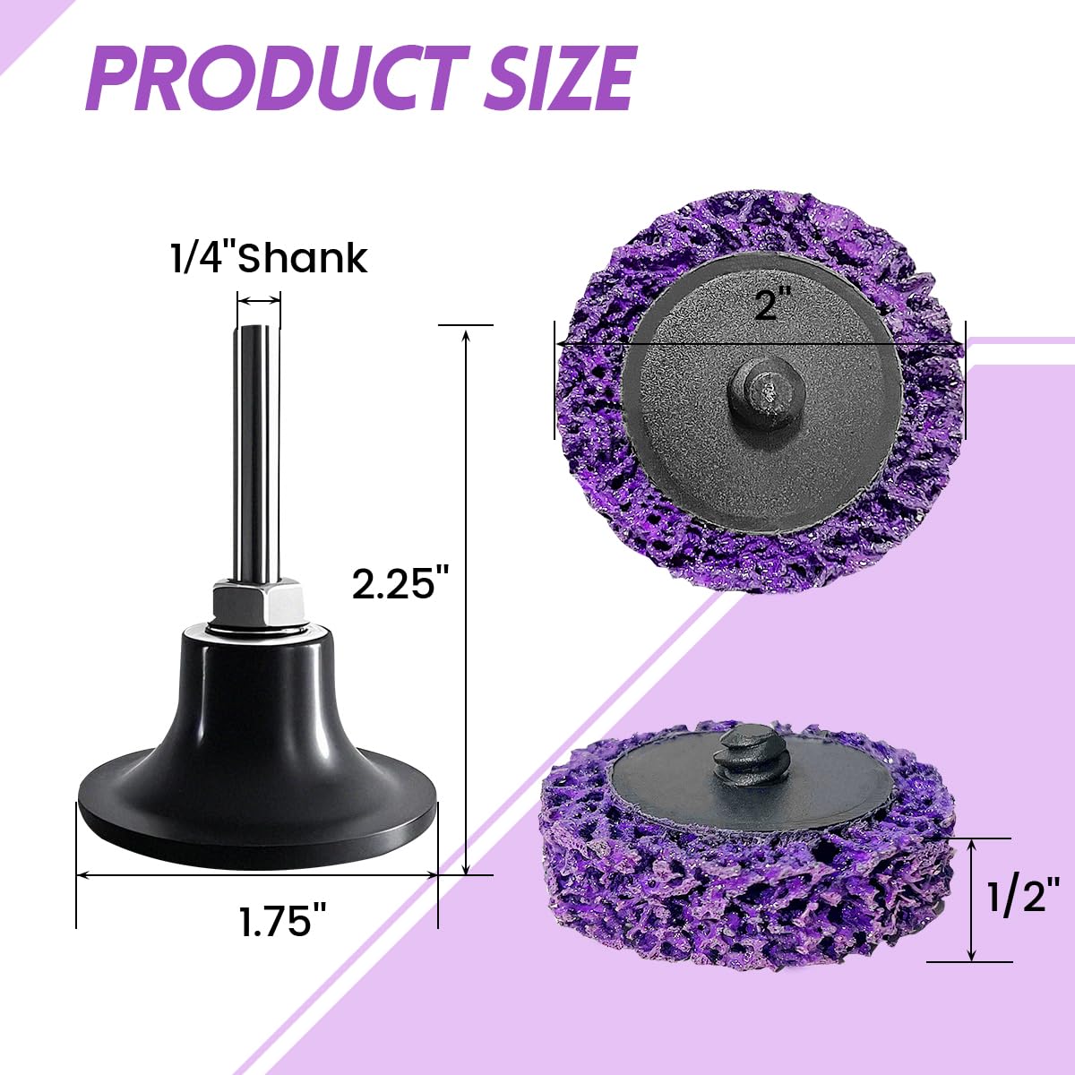 21 Pcs 2" Quick Change Easy Strip Discs for Drill, Die Grinder Attachments