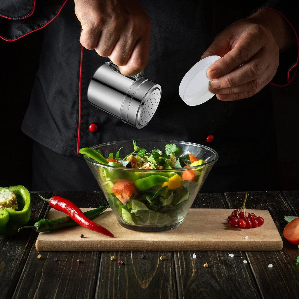 12 Pcs Stainless Steel Salt and Pepper Shakers,10oz