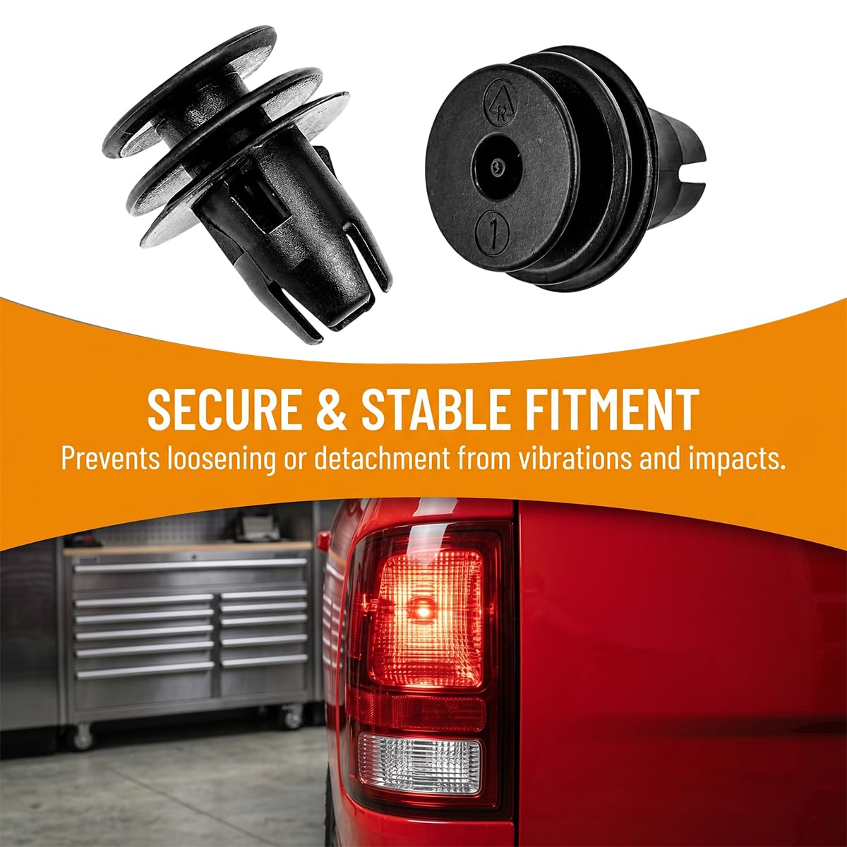 BCOWPV 100PCS Car Tail Light Retainer Clips, Vehicle Rear Side Tail Light Fastener Clips, Taillight Mounting Clamp Replaces 68061648AA, Compatible with Ram 1500 2500 3500 4500