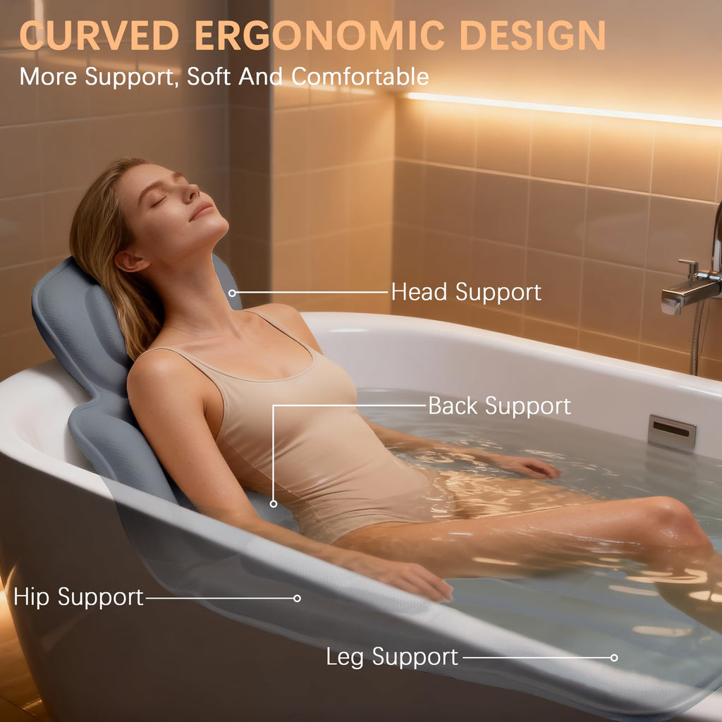 59''x 20'' Full Body Bath Pillow for Bathtub Thickened Bathtub Cushion 6D