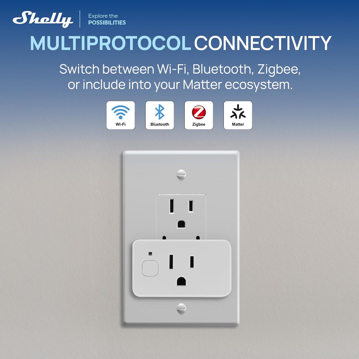 Smart Plug UL, WiFi, Bluetooth, Zigbee, Matter Outlet with Power Metering, Works with HomeKit, Google Home, Alexa