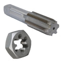 Drill America 1-1/8"-7 UNC Tap and Die Kit, HSS Plug Tap and Carbon Hex Die, POUT Series