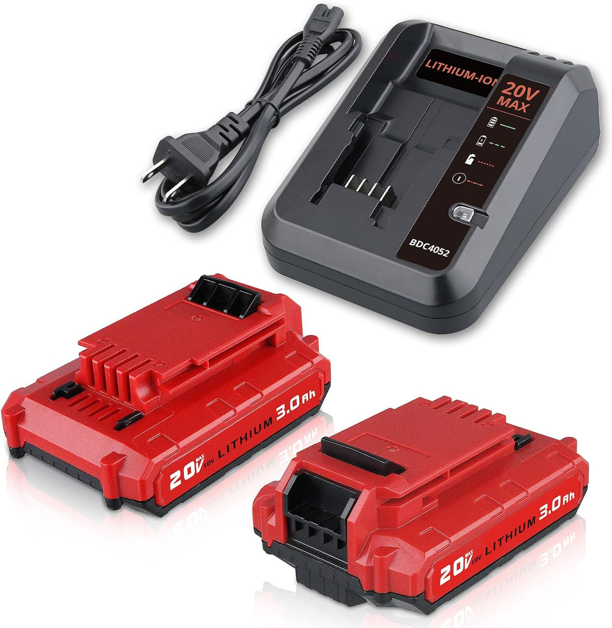 2Pack PCC680L/PPL1805 20V 3.0Ah Replacement for Porter Cable 20V Battery + PCC692L Charger Compatible with PCC681L PCC682L PCC685L PCC670B PCC710B PCC791LA Cordless Power Tools