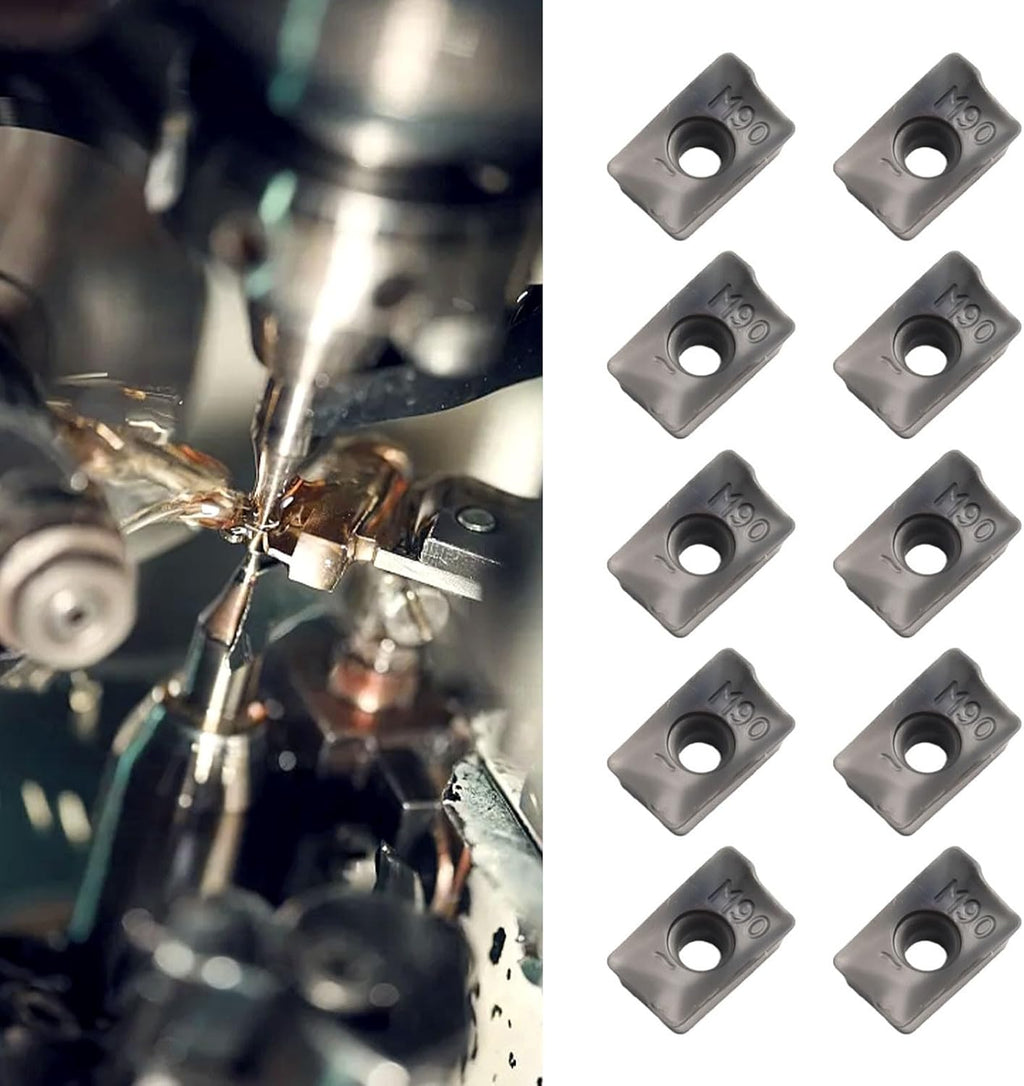 10 Pcs Carbide Inserts APKT1003PDR IC908 Indexable Turning Tool Tips for Steel and Cast Iron, High Strength and Toughness for CNC Milling Finishing and Semi-Finishing