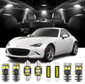 AENVTOL 6 Pieces Interior LED Lights Kit for Mazda MX5 Miata 1998-2024 White Interior Bulbs Package + License Plate Lights, Install Tool