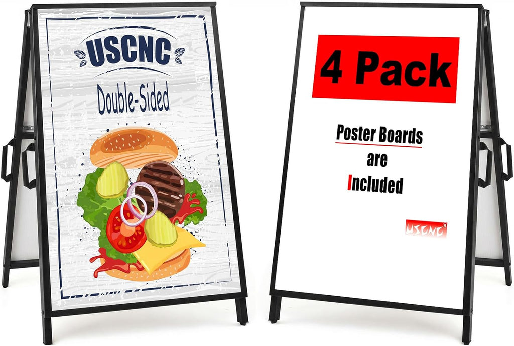 A Frame Sidewalk Sign 24x36 inches Sandwich Board Signs Outdoor Heavy Duty Double-Sided,including 2 Corrugated Boards