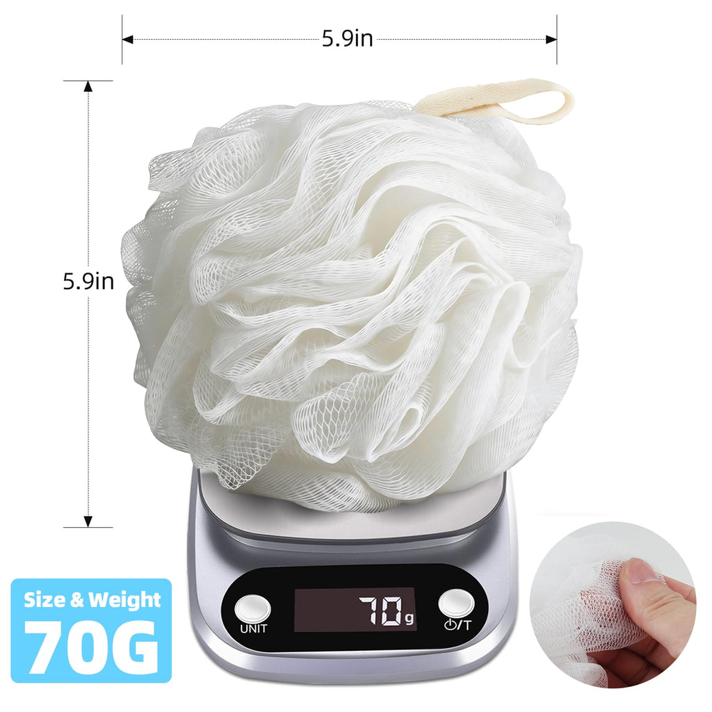 Bath Sponges Loofahs 70g Large Size White 4 Pack,Shower Sponge