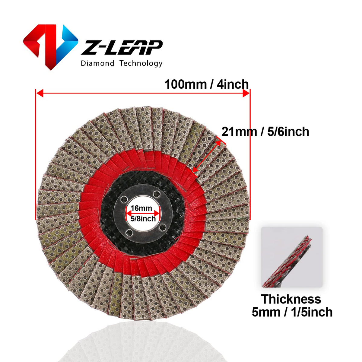 4Inch 60 Grit Grinding Wheels 100mm Flap Sanding Abrasive Disc for Angle Grinder Diamond Sanding Pad with 5/8" Arbor