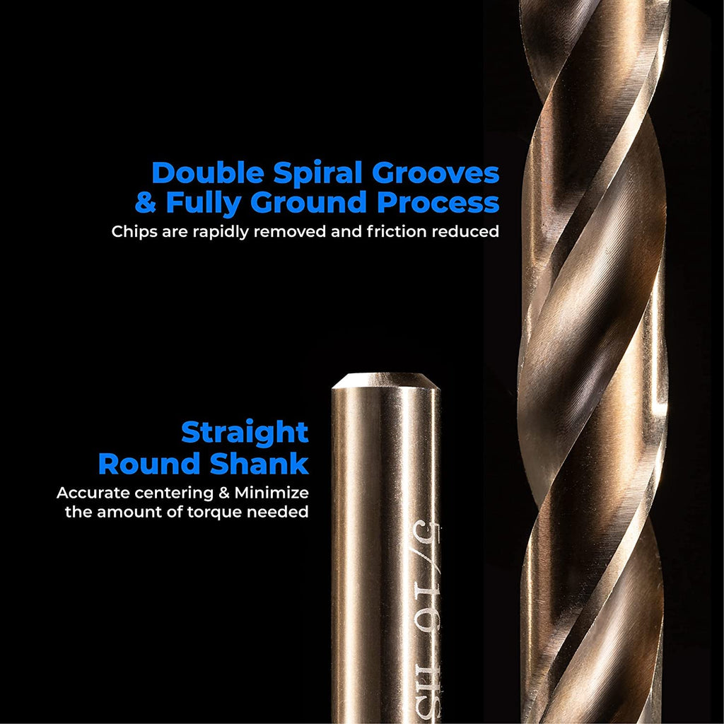 amoolo 11/64" Cobalt Drill Bit, 5pcs