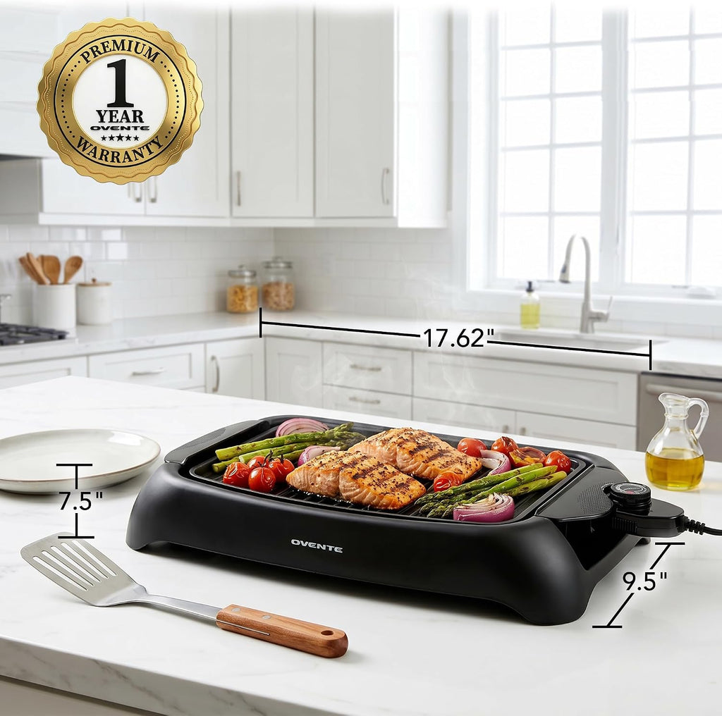 Electric Indoor Grill, 13x10 Inch Non-Stick Plate, Black GD1632NLB