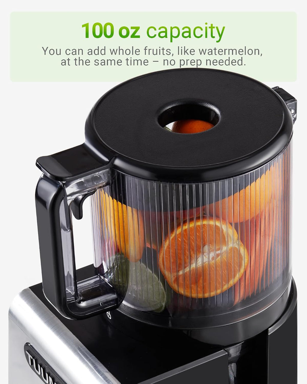 Cold Press Juicer Machine, 6.5" Large Feed Chute Masticating Extractor, Easy to Clean for Whole Fruits & Vegetables