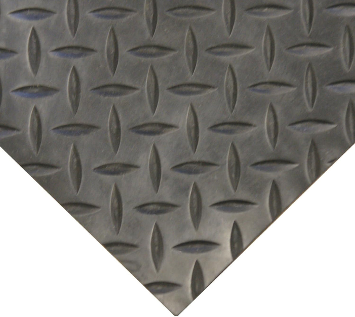 Diamond-Plate Rubber Flooring Roll - 3 mm x 4 ft x 7 ft Roll - Black