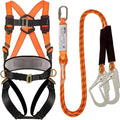 Safety harness fall protection kit, equipped with shock-absorbing ropes