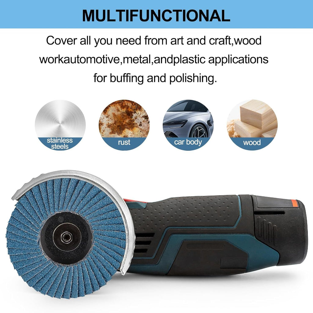 MOGRQAP 3 inch Flap Discs 12 Pack, 60 Grit for Cordless Angle Grinder