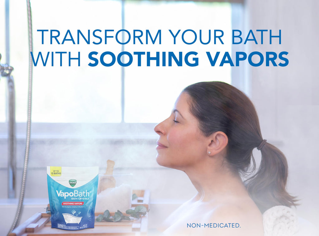 VapoBath, Bath Salts, Bath Bomb, Non-Medicated Bath Crystals, Comforting Vicks Vapors, Vapor Bath, Aromatherapy with
