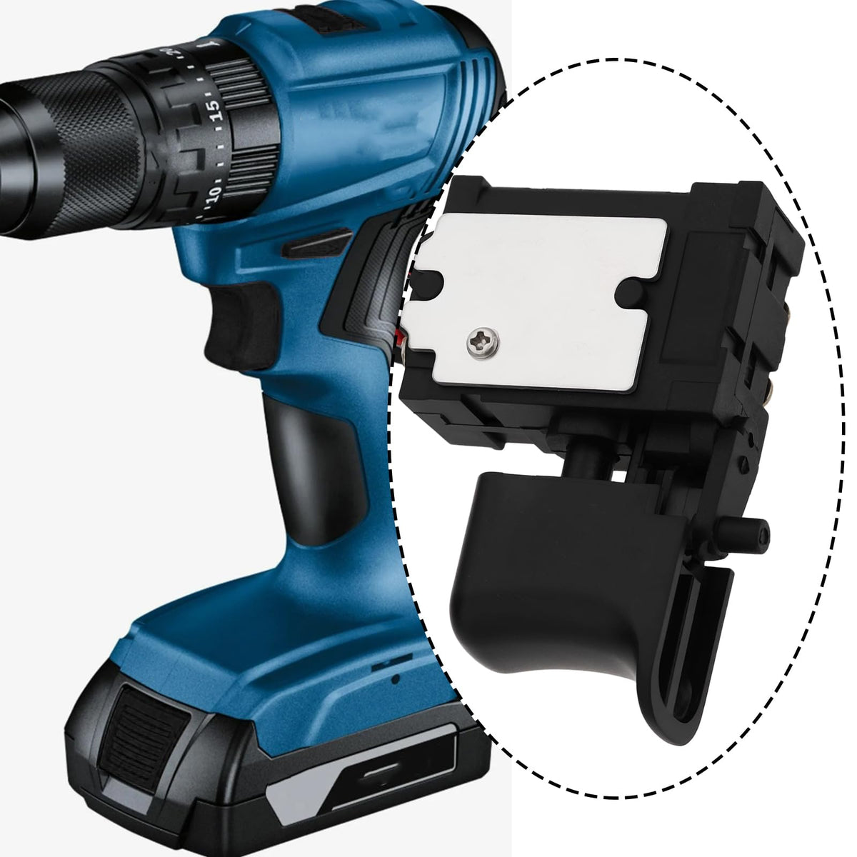 OTOTEC 2Pcs Heavy Duty Trigger Switch Dustproof Suitable for 21V or 18V Electric Drills