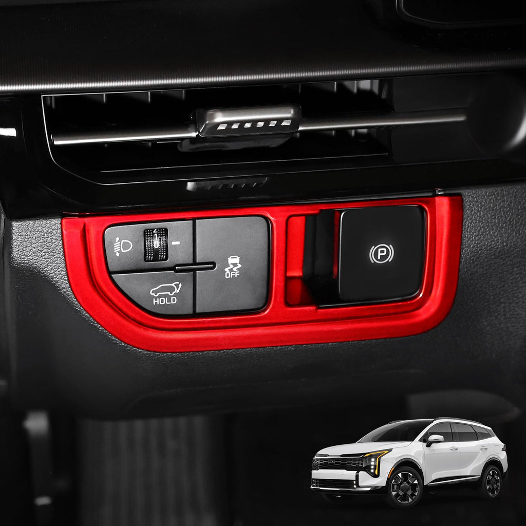 YOUTOOCAR Headlight Control Panel Cover Compatible with Kia Sportage 2026 Accessories (RED)