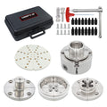 DEEFIINE 4" Nickel Plated Wood Lathe Chuck Set 1"x8TPI with Storage Case.