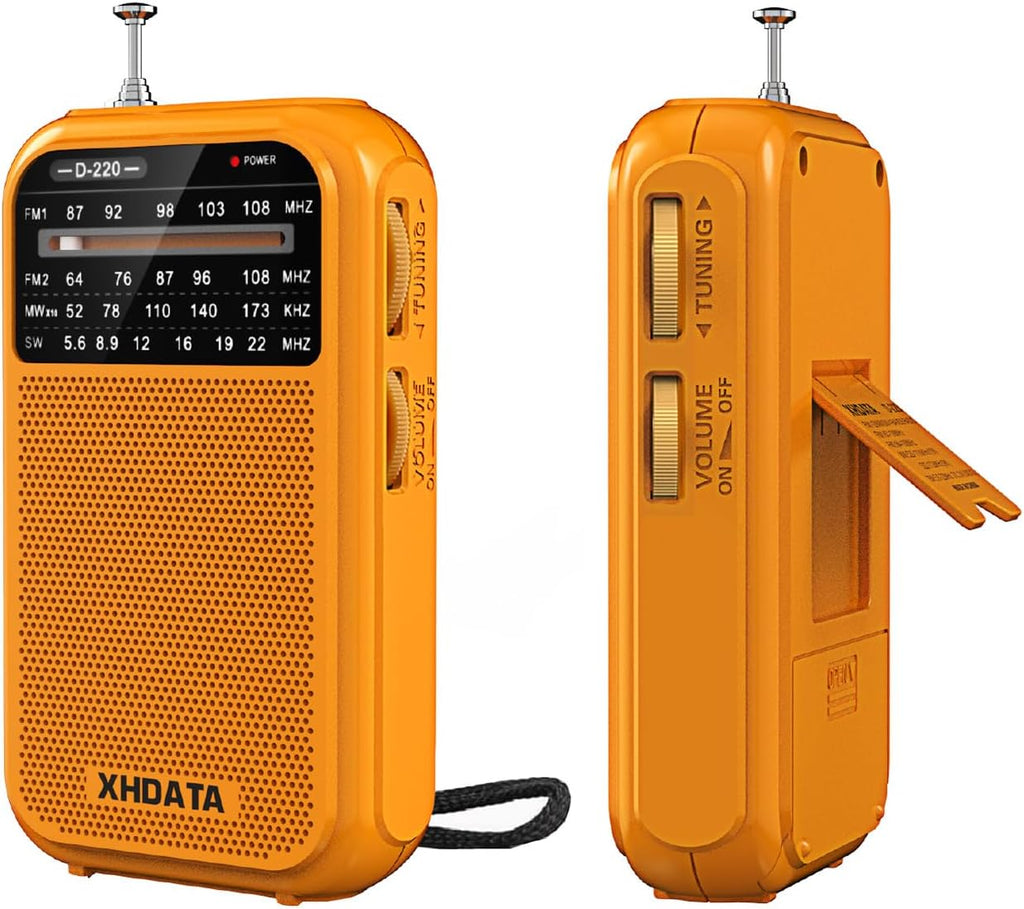 D220 Portable Radio AM FM SW Shortwave Receiver Pocket Radio | 2AA Battery Operated, Transistor Radio with Excellent
