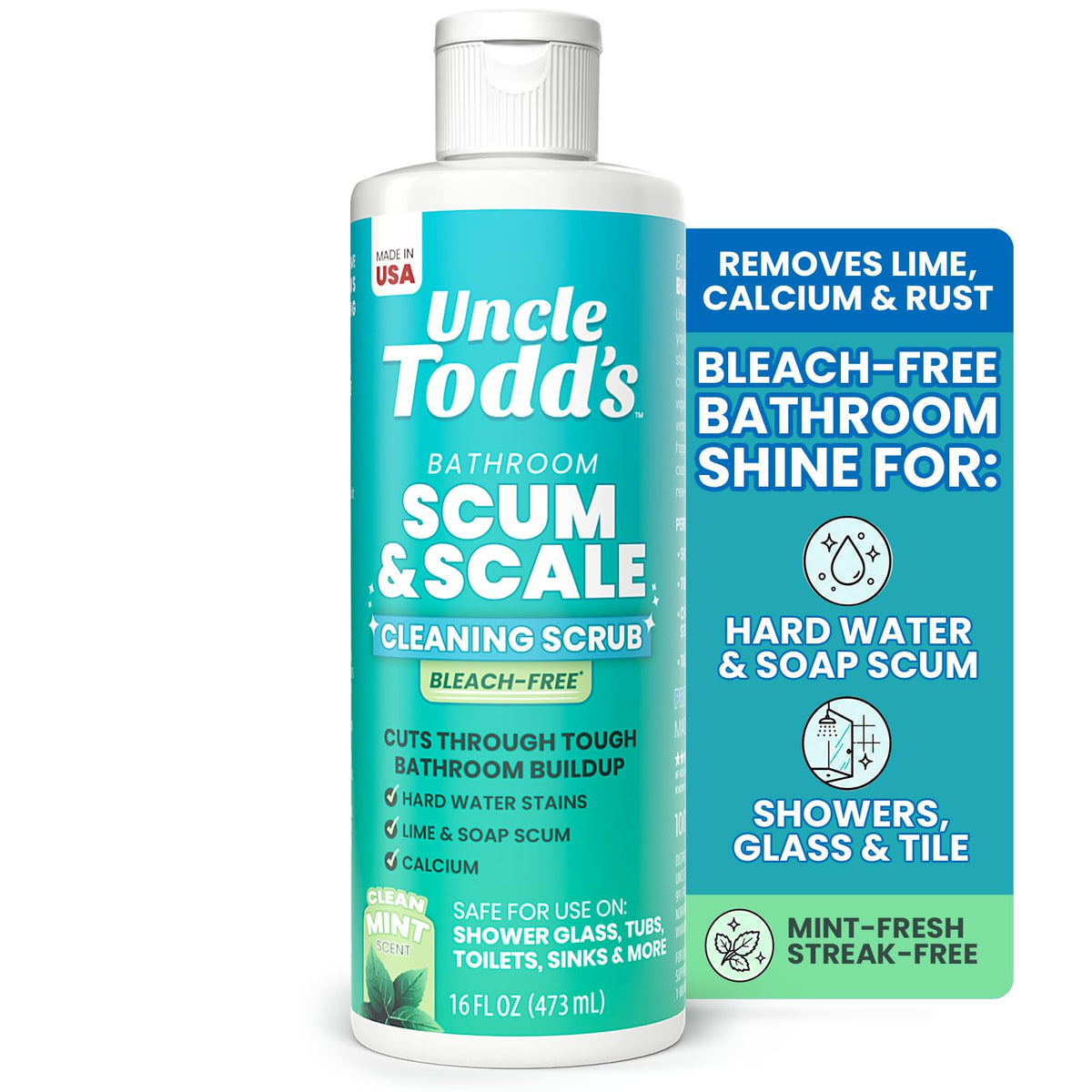 Hard Water Stain Remover & Soap Scum Shower Cleaner, Mint Paste, 16 Oz