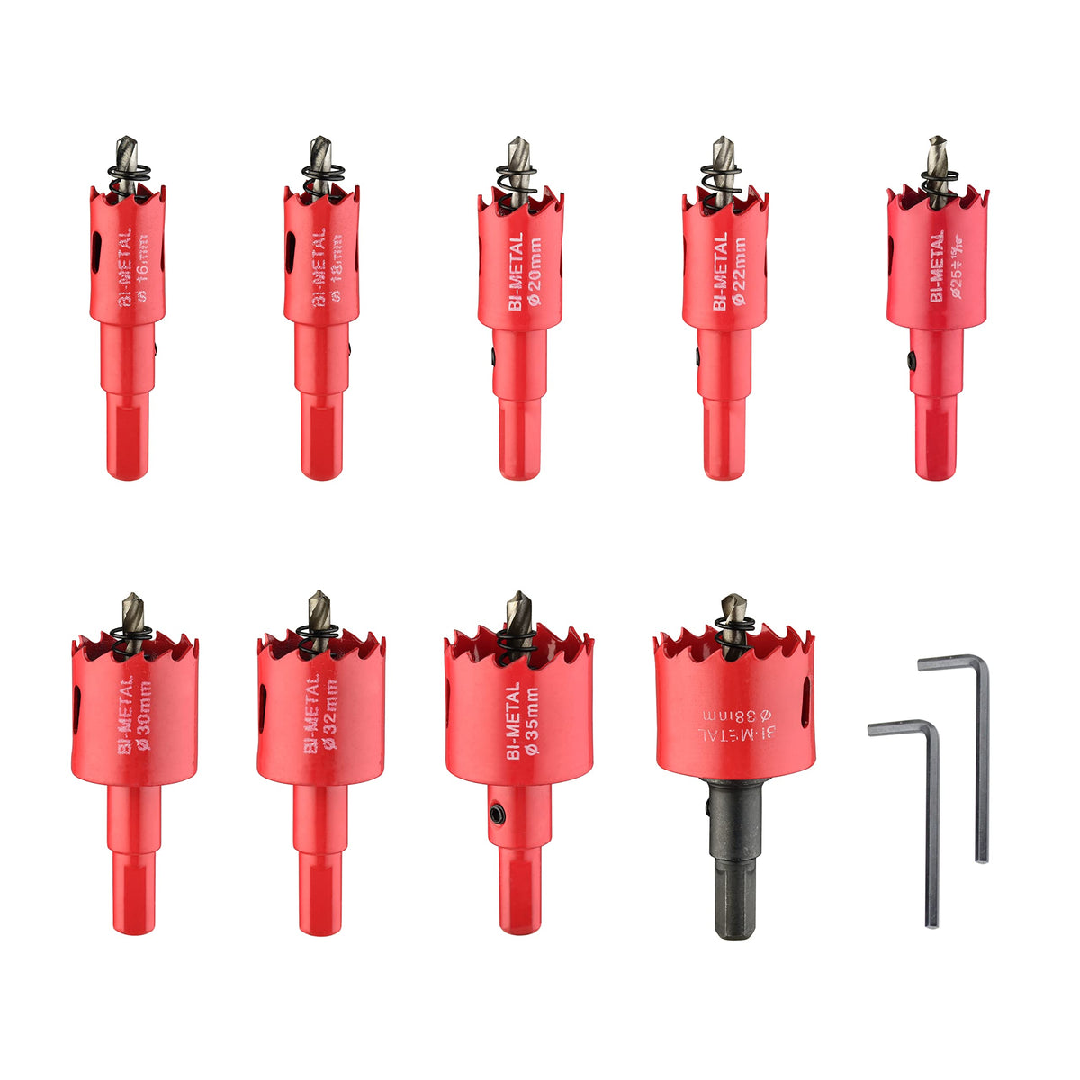 dashap 9PCS Bi-Metal Hole Saw Kit, Carbide Hole Saw Set for Thin Metal, Wood,Plywood, Cornhole, Ceiling, and Drywall