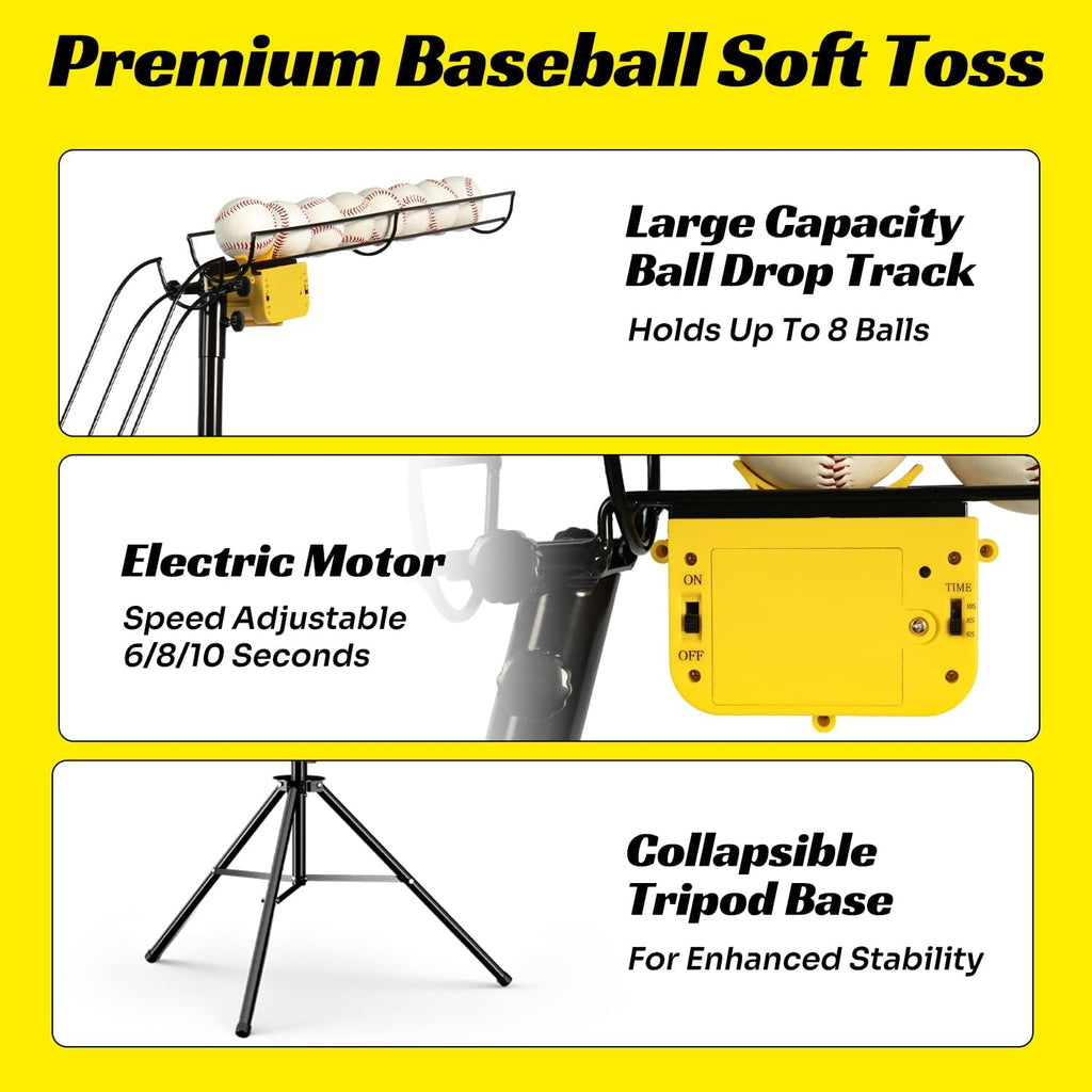 Electric Baseball Soft Toss Machine for Batting Practice