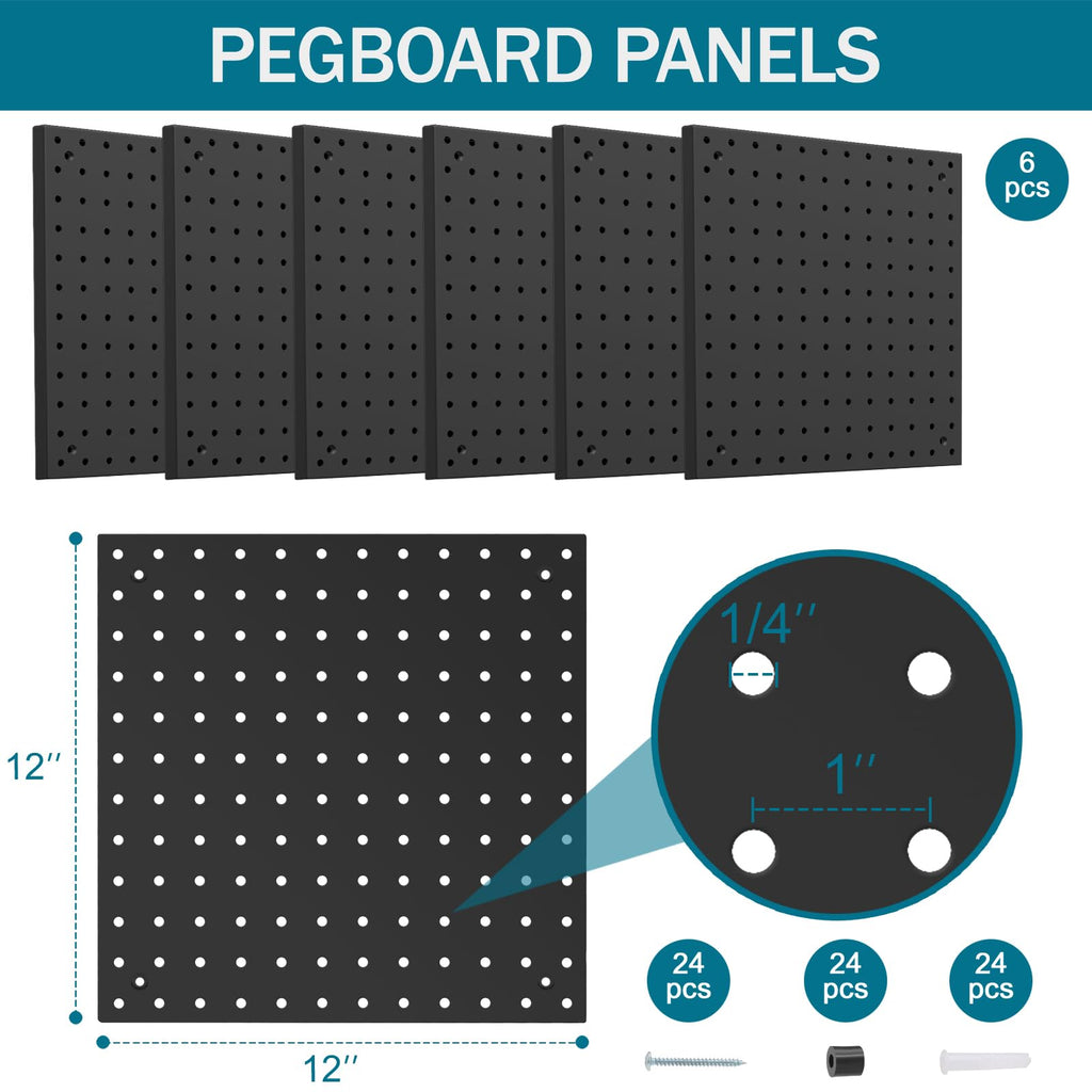 Peg Board Kit, Includes Pegboard and Accessories,with Hooks and Bins,Peg Board Wall Organizer for Office,Ornaments