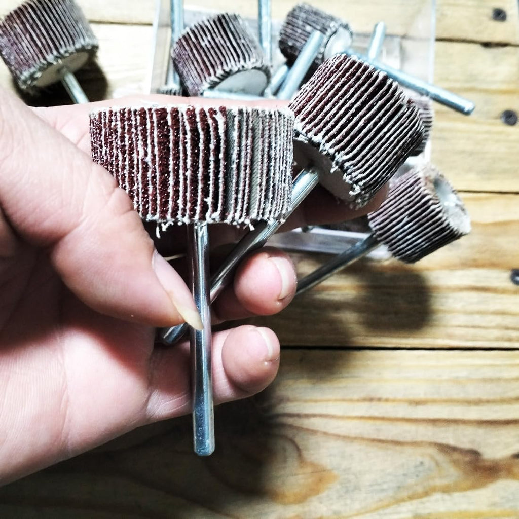 JUNLIXN 14 Pcs 90mm Extra Long 1/4'' Shank Flap Wheels Sander