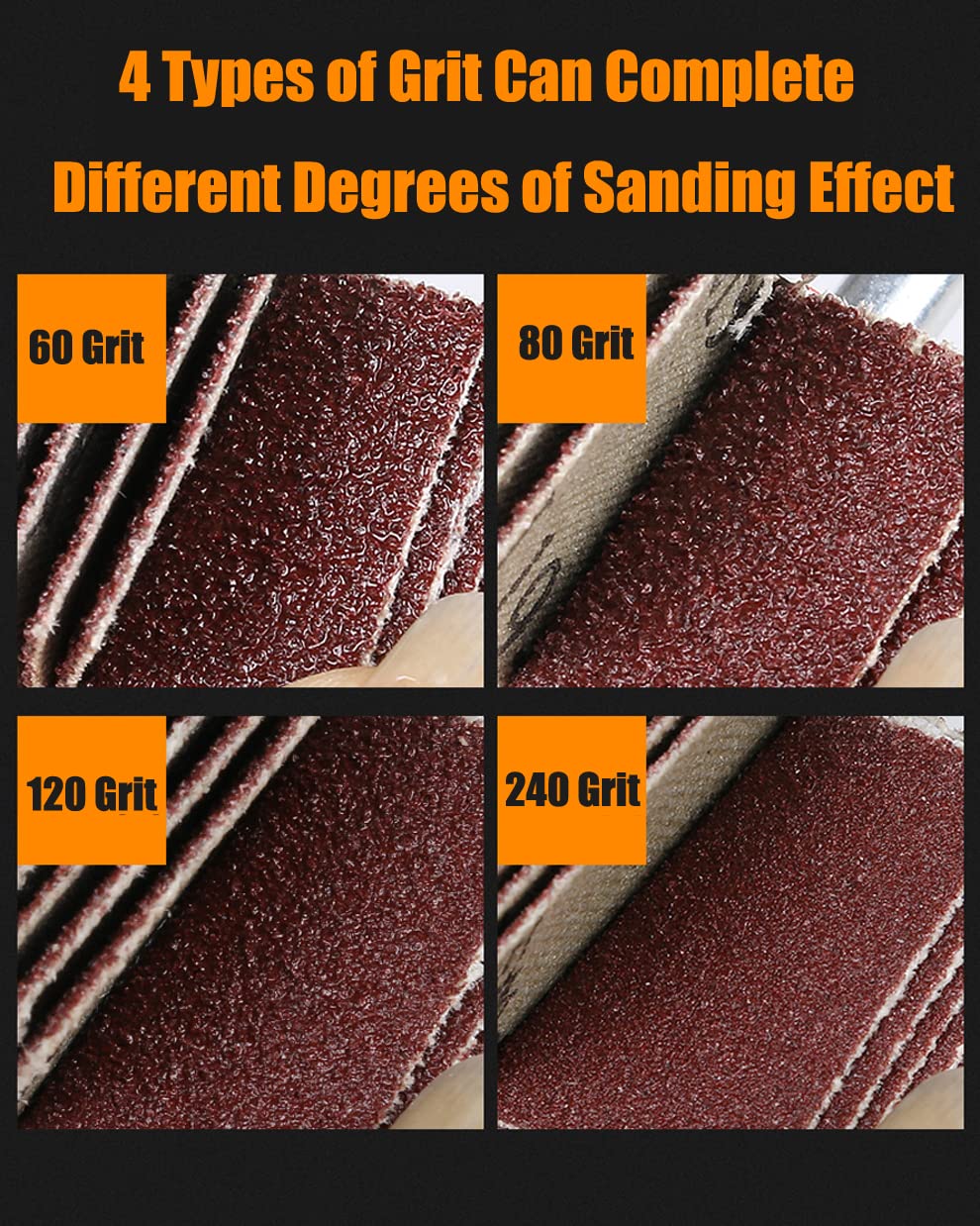20 Pcs 5 Sizes 60/80/120/240 Grits Abrasive Flap Wheel Sander