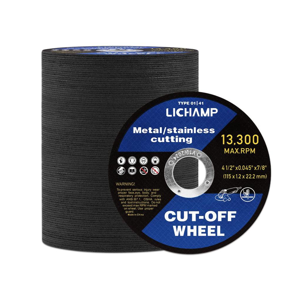Lichamp 100Pcs 4-1/2" Cut Off Wheels, Metal Cutting Disc for Angle Grinder