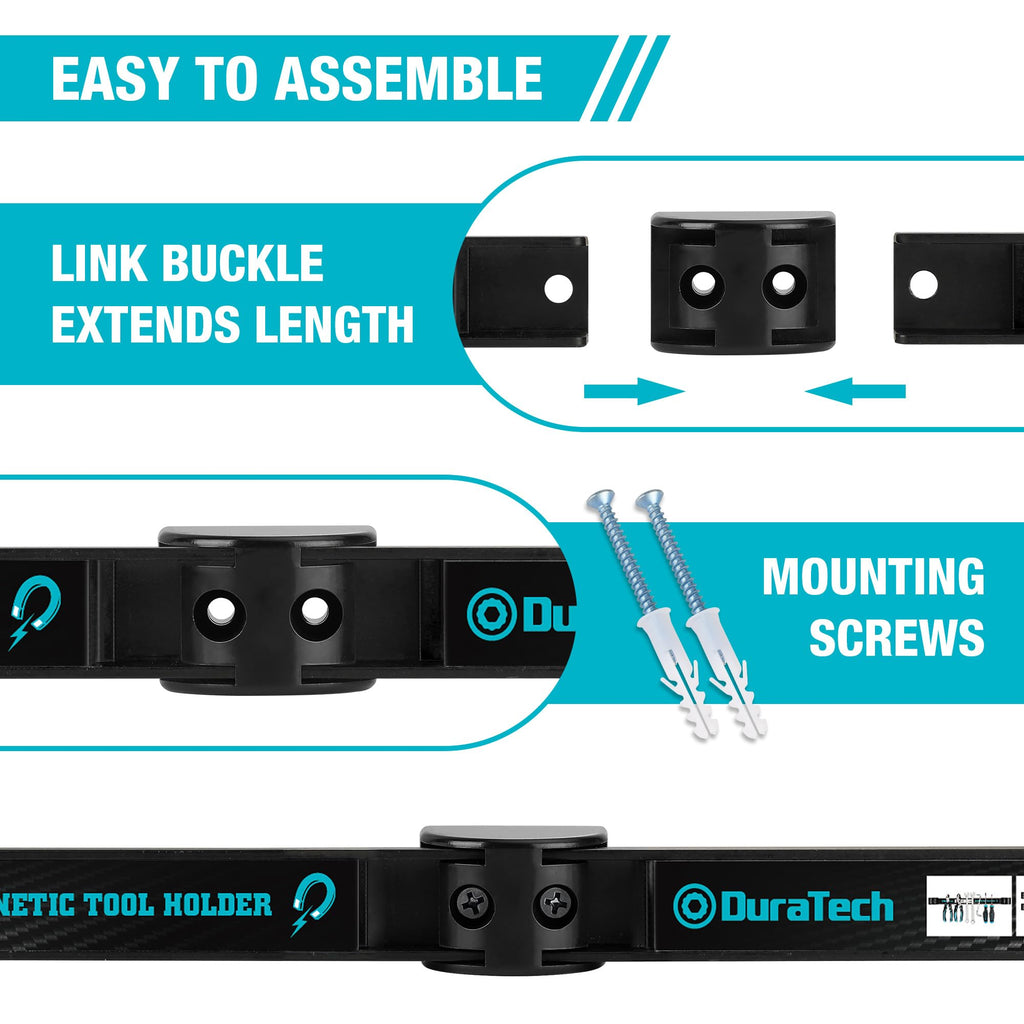 DURATECH 4 Pack 12" Magnetic Tool Holder Strip, Heavy Duty Tool Bar