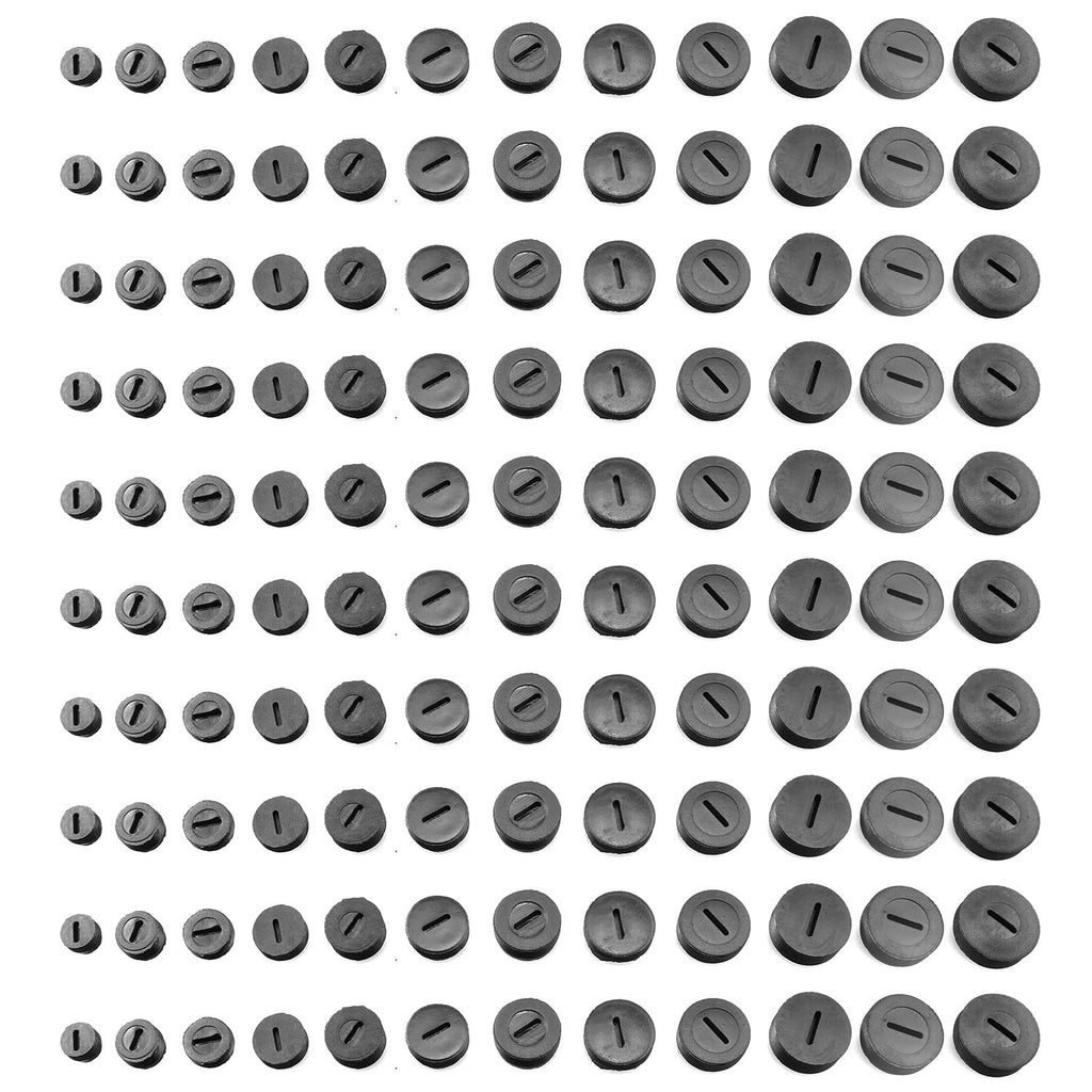 Carbon Brush Cover TAODAN 24PCS 12Size Black Plastic Carbon Brush Holder Caps with Slotted Connectors for Hammer Grinder Electric Power Tool, Motor Brush Cover